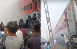 एमपी में चलती ट्रेन में लगी आग, धुआं देखते ही जान बचाने के लिए कूदे यात्री - image