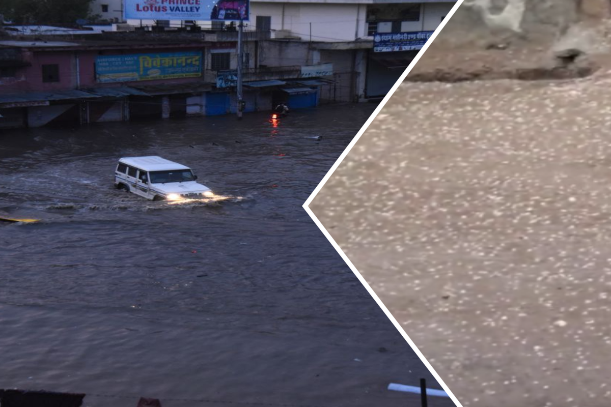 राजस्थान में यहां झमाझम बारिश के साथ गिरे ओले, पानी से लबालब हुए रास्ते