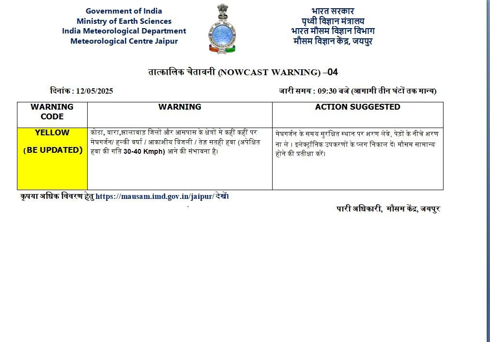 Imd yellow alert