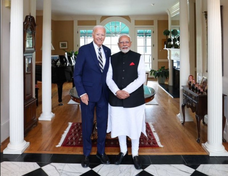 Indian Prime Minister Narendra Modi with Former US President Joe Biden