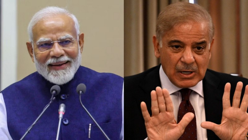 Indian Prime Minister Narendra Modi and Pakistan PM Shehbaz Sharif