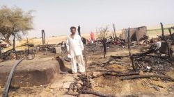 मण्डाउ क्षेत्र में लगी आग, खेत में बने झोपड़े जल कर राख, दस लाख की नगदी भी जली - image