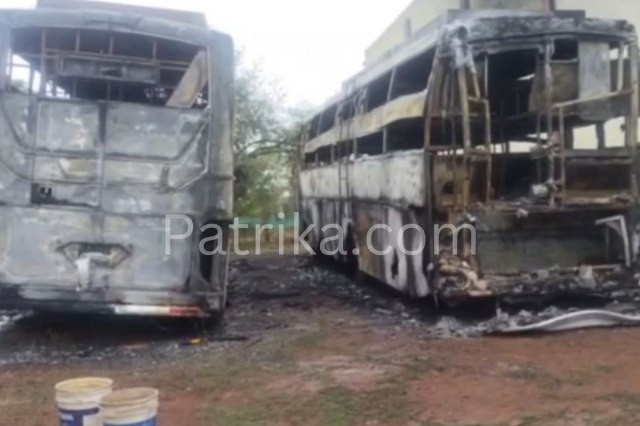 two luxury buses caught fire MP News(फोटो सोर्स- Patrika.com)