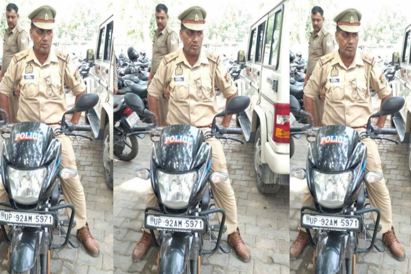 फोटो सोर्स : Patrika: एसपी की नज़र में आया बिना हेलमेट दरोगा, तुरंत कट गया चालान