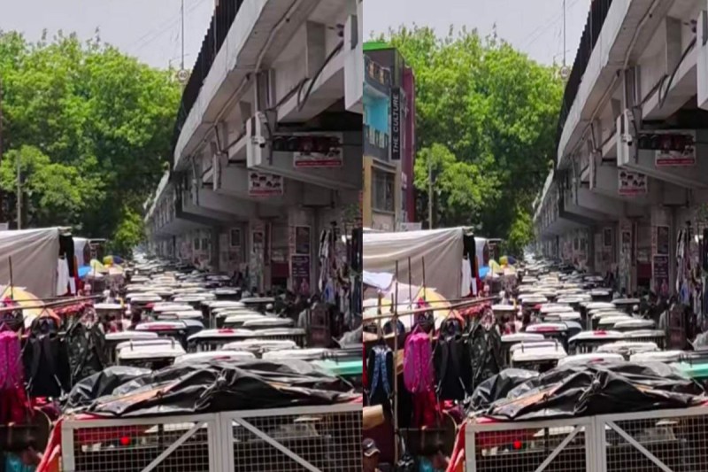 फोटो सोर्स : Patrika : नखास चौराहे से चौक तक बैटरी रिक्शों का बेतरतीब संचालन बना बड़ा सिरदर्द, पैदल चलना हुआ दूभर