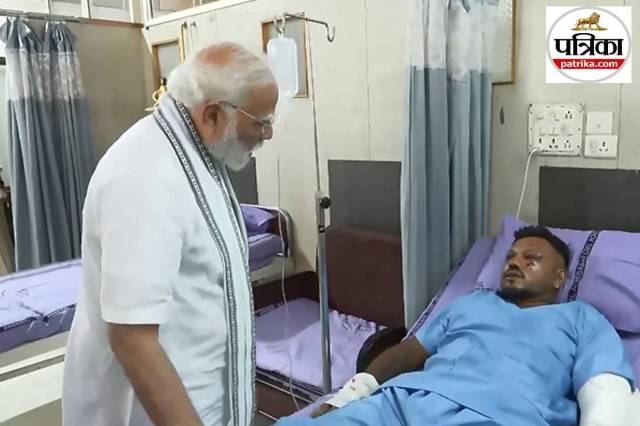 Vishwaskumar Ramesh is the only survivor of the Ahmedabad plane crash. Prime Minister Narendra Modi inquires about his well-being. Photo: IANS