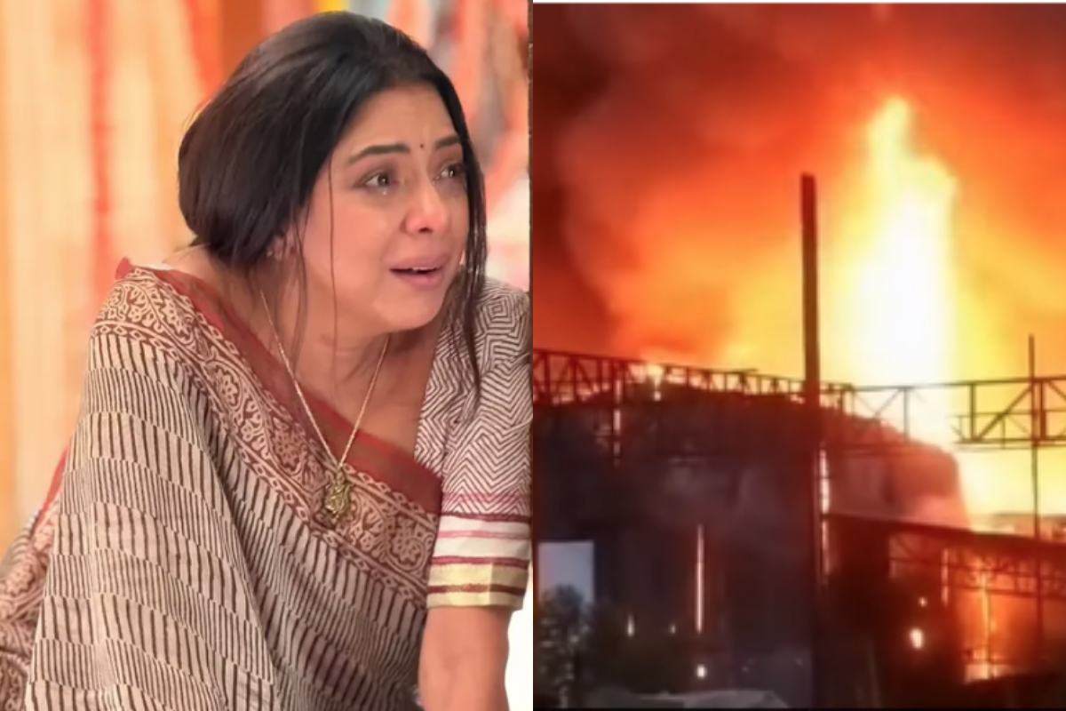 फिल्म सिटी में आग का तांडव, जलकर राख हुआ अनुपमा शो का सेट, देखें भयावह वीडियो