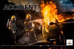 CG Accident News: ट्रक और ट्रेलर में भिड़ंत से लगी भीषण आग, जिंदा जल गया ड्राइवर - image