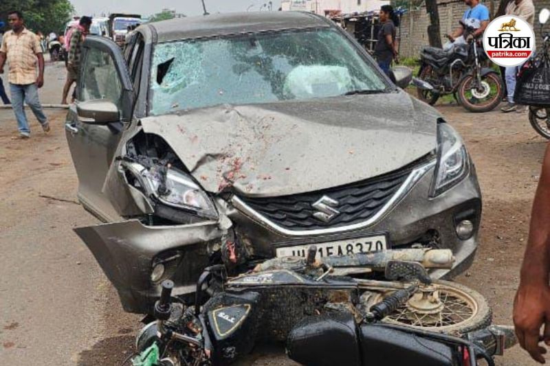 तेज रफ्तार कार की ठोकर से मोपेड सवार युवक की मौत (Photo source- Patrika)
