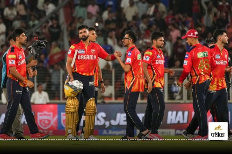 IPL 2025 के फाइनल में पहुंचने के बाद जश्न मनाते पंजाब किंग्स के खिलाड़ी (फोटो क्रेडिट-IANS)