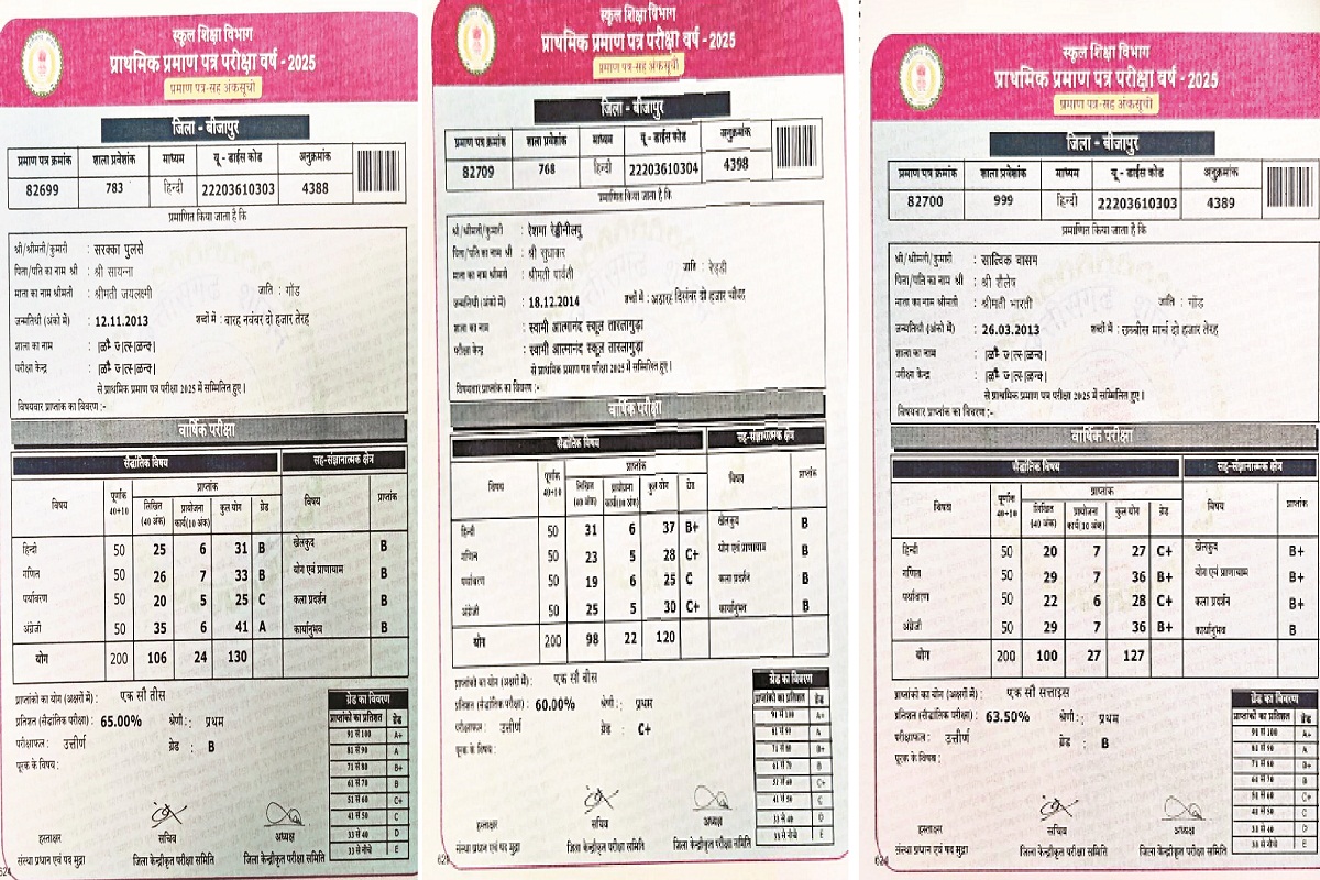 मार्कशीट घोटाला… शासन का लोगो तक गायब, बीजापुर में फर्जी मार्कशीट पर मचा बवाल