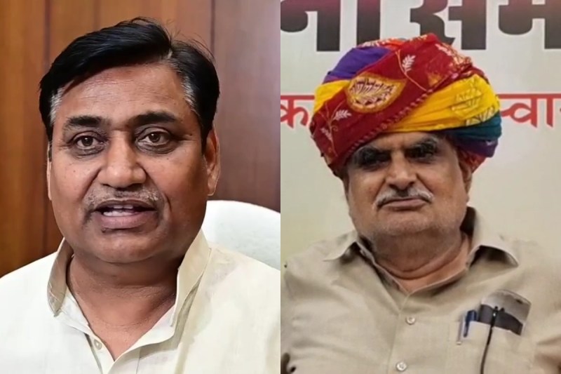 Govind Singh Dotasara and Minister Jhabar Singh Kharra