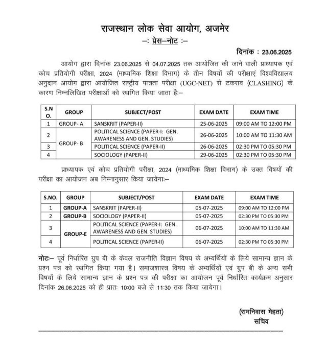 RPSC का आदेश