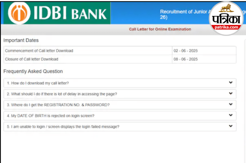 IDBI Bank, IDBI JAM Admit Card 2025, IDBI JAM Admit Card, IDBI Admit card, IDBI JAM Admit Card 2025 link