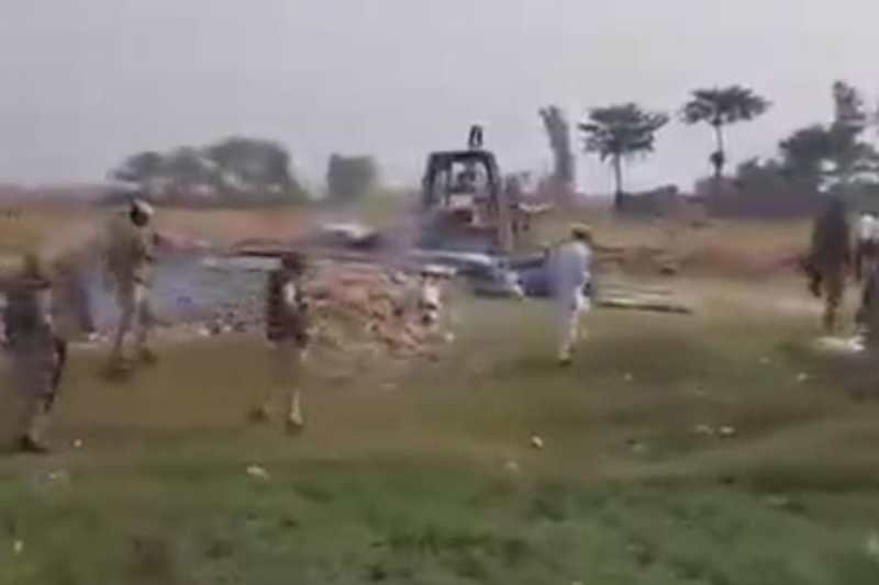 Up news, bulldozar action, madarsa action, sidharthnagar