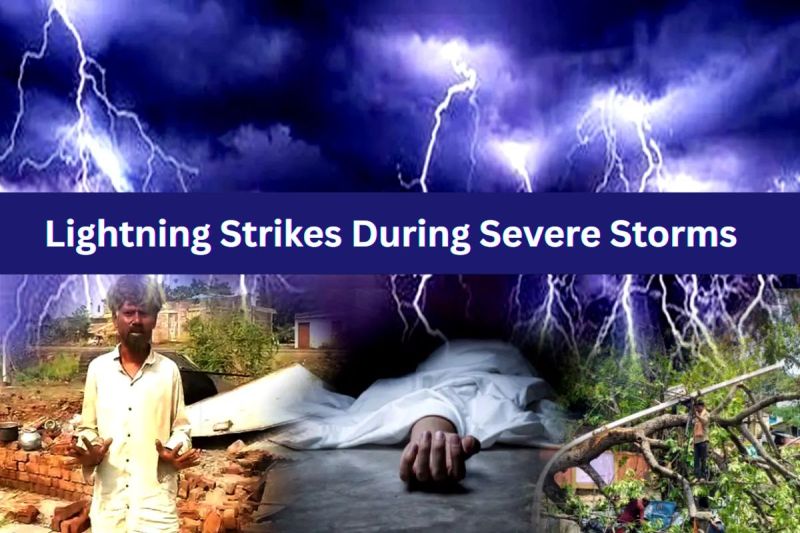 Lightning Strikes During Severe Storms in Madhya Pradesh