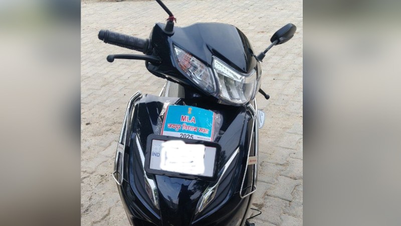 MLA sticker on scooty