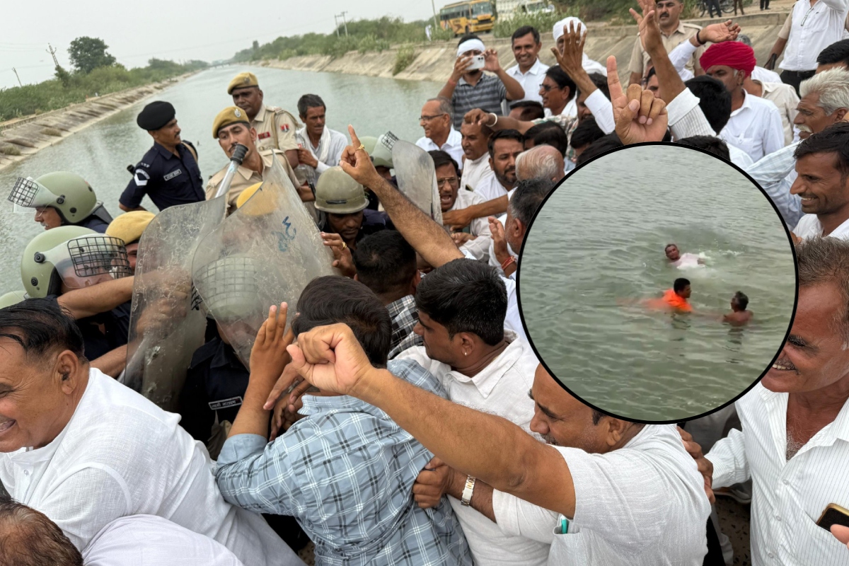 राजस्थान में इस जिले की बहाली को लेकर प्रदर्शन, पुलिस से हुई झड़प; नर्मदा नहर
में कूदे कई प्रदर्शनकारी