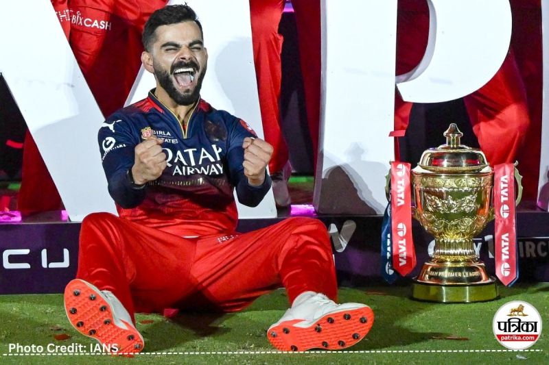 RCB's Virat Kohli celebrates IPL 2025 trophy