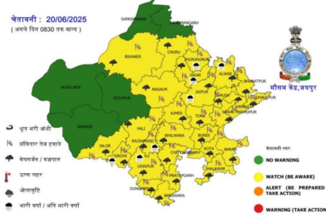 Rajasthan 20 June Rain Alert