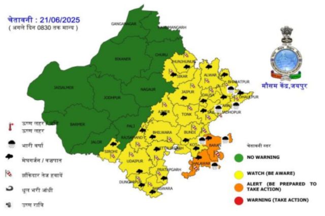 Rajasthan 21 June Rain Alert