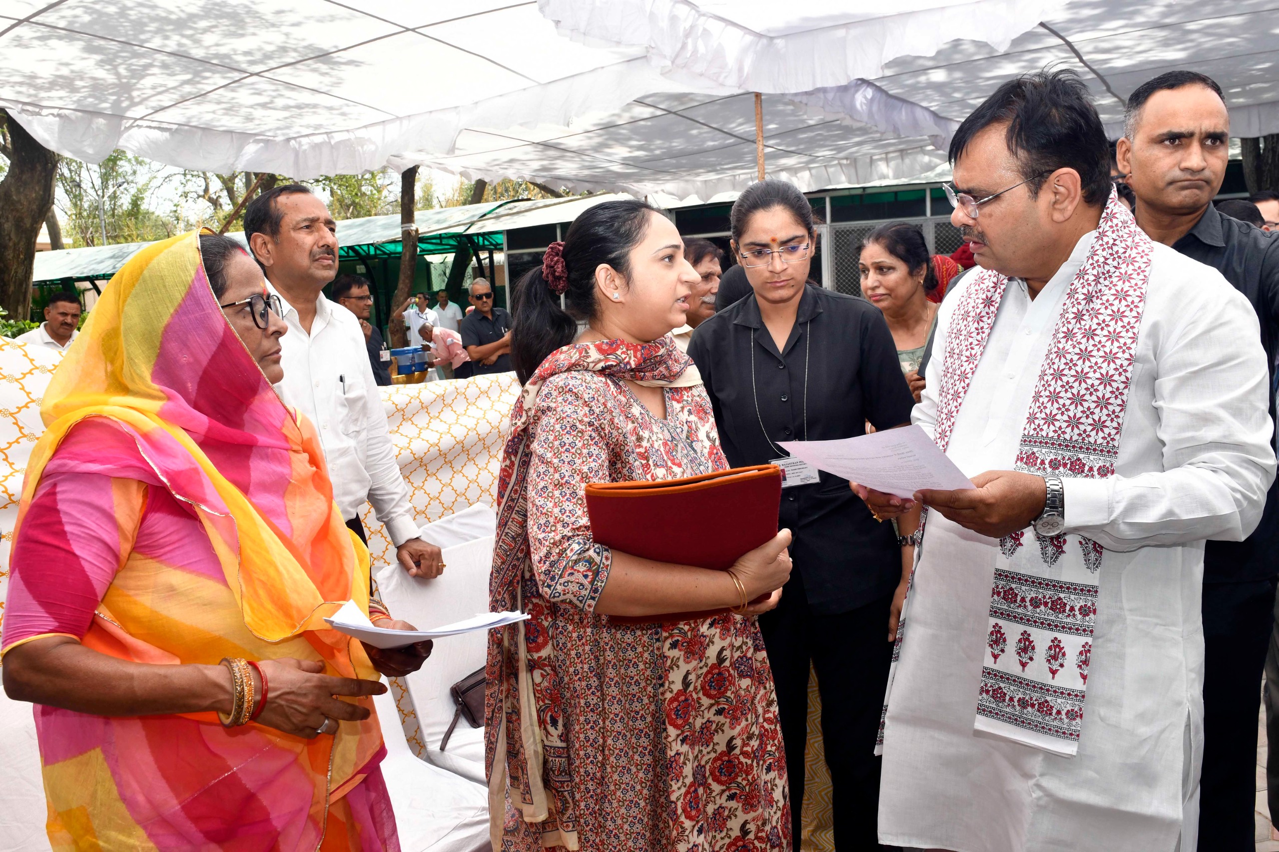 मुख्यमंत्री भजनलाल शर्मा ने सोमवार को की नियमित जनसुनवाई। फोटो-पत्रिका