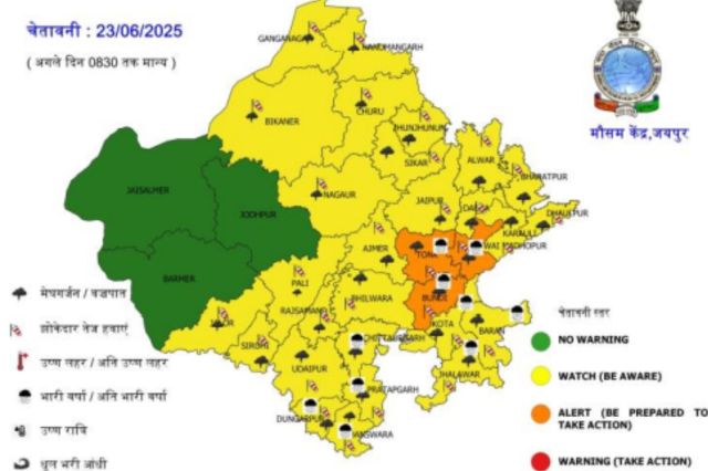 Rajasthan Rain Alert 23 June