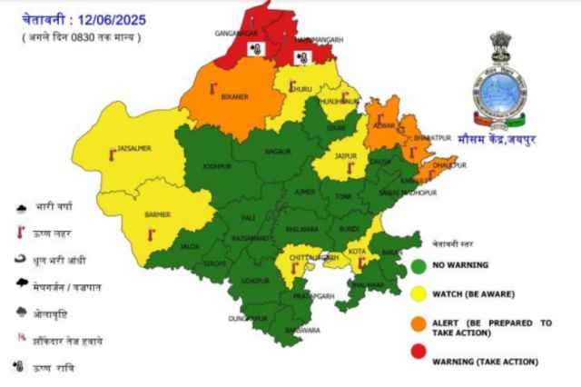 Rajasthan weather Alert