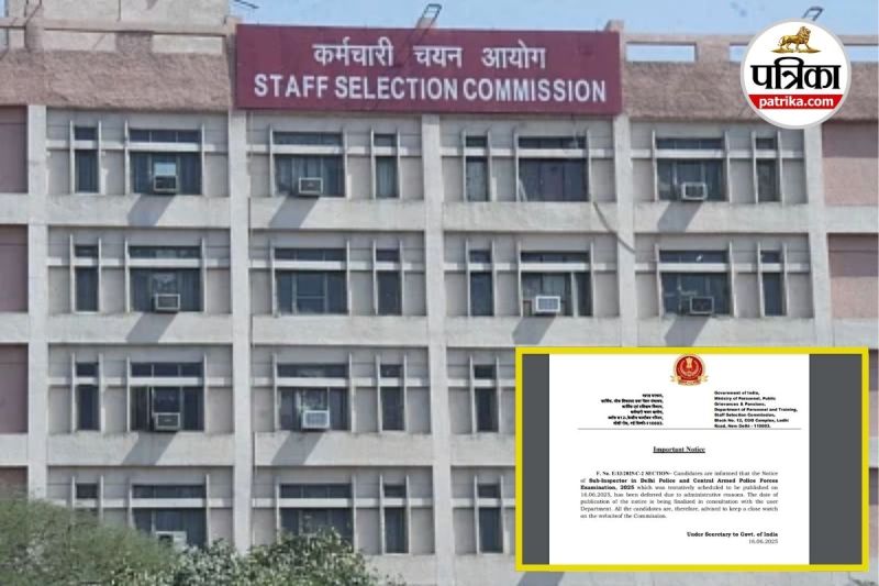 SSC latest notification