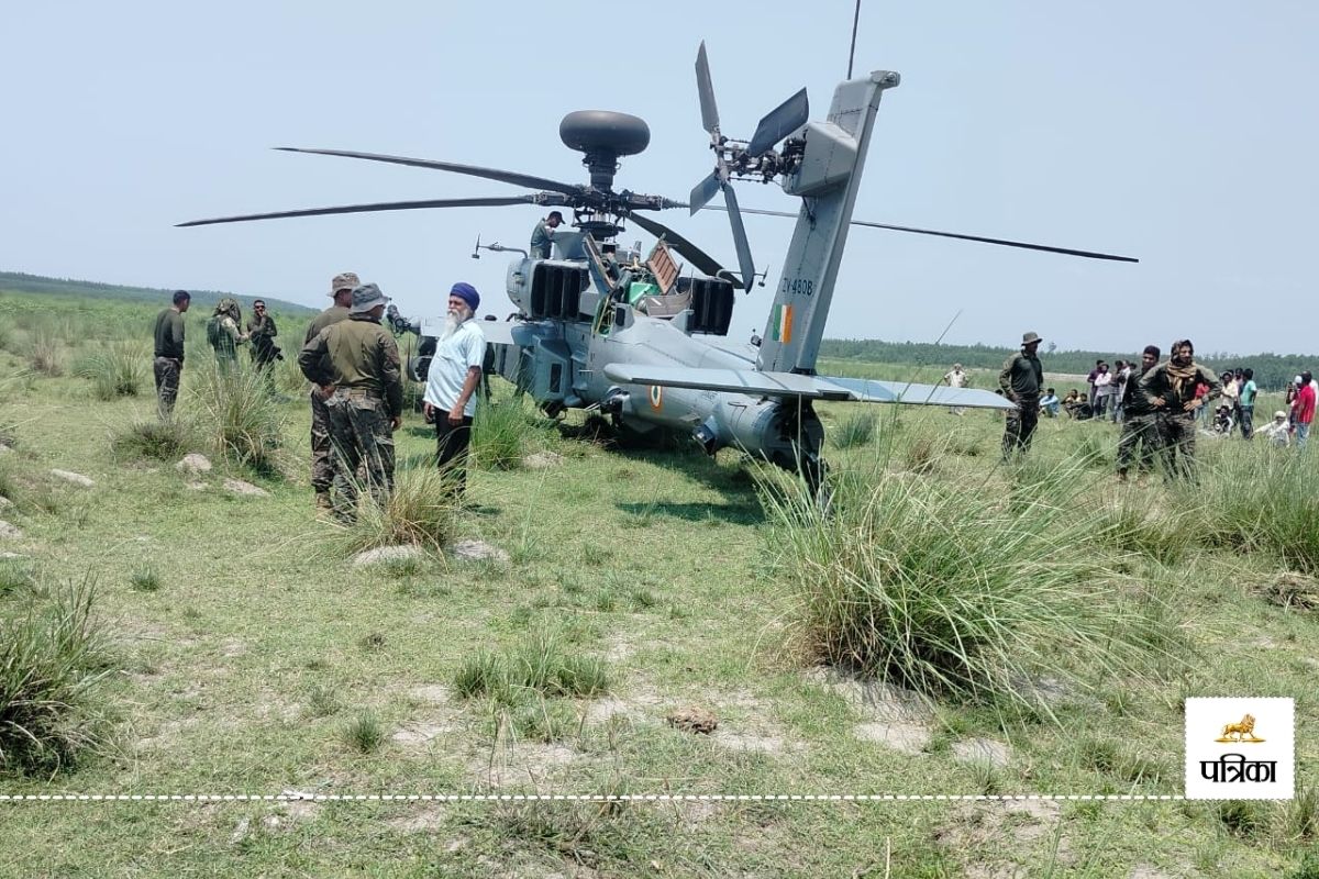 Saharanpur, Apache helicopter, Air Force, emergency landing, Indian Air Force, Apache AH-64E, Saharanpur news, helicopter technical fault, Sarsawa Air Base, Chilkhana police, Jodhebans village, fighter helicopter, Boeing Apache, military helicopter landing, Uttar Pradesh, helicopter malfunction, defense news, Apache India, emergency aviation news, Apache helicopter India, Indian military, Apache landing field, IAF news, Saharanpur helicopter incident,