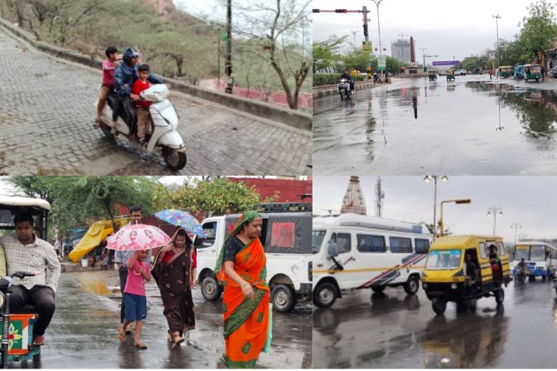 जयपुर में बुधवार को हुई बारिश। सभी फोटो-पत्रिका।