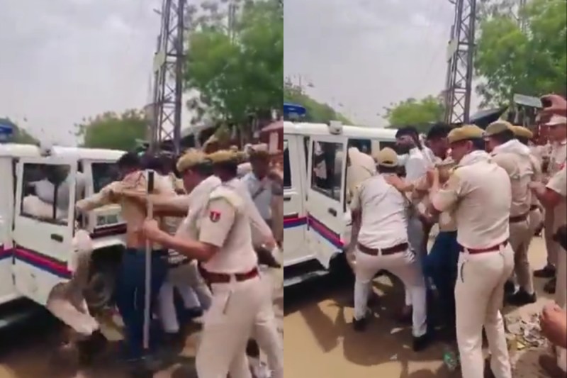 Youth Congress protested in Churu