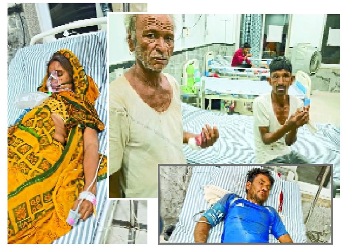 हरनावदाशाहजी में पंद्रह मिनट तक तेज हवा के साथ बरसात हुई। इस दौरान इलाके के फूलबड़ौद गांव में अंधड़ में टीनशेड उड़ गए। इससे लोहे की चादरों के नीचे पूरा परिवार दब गया। हादसे में चार जने घायल हो गए।