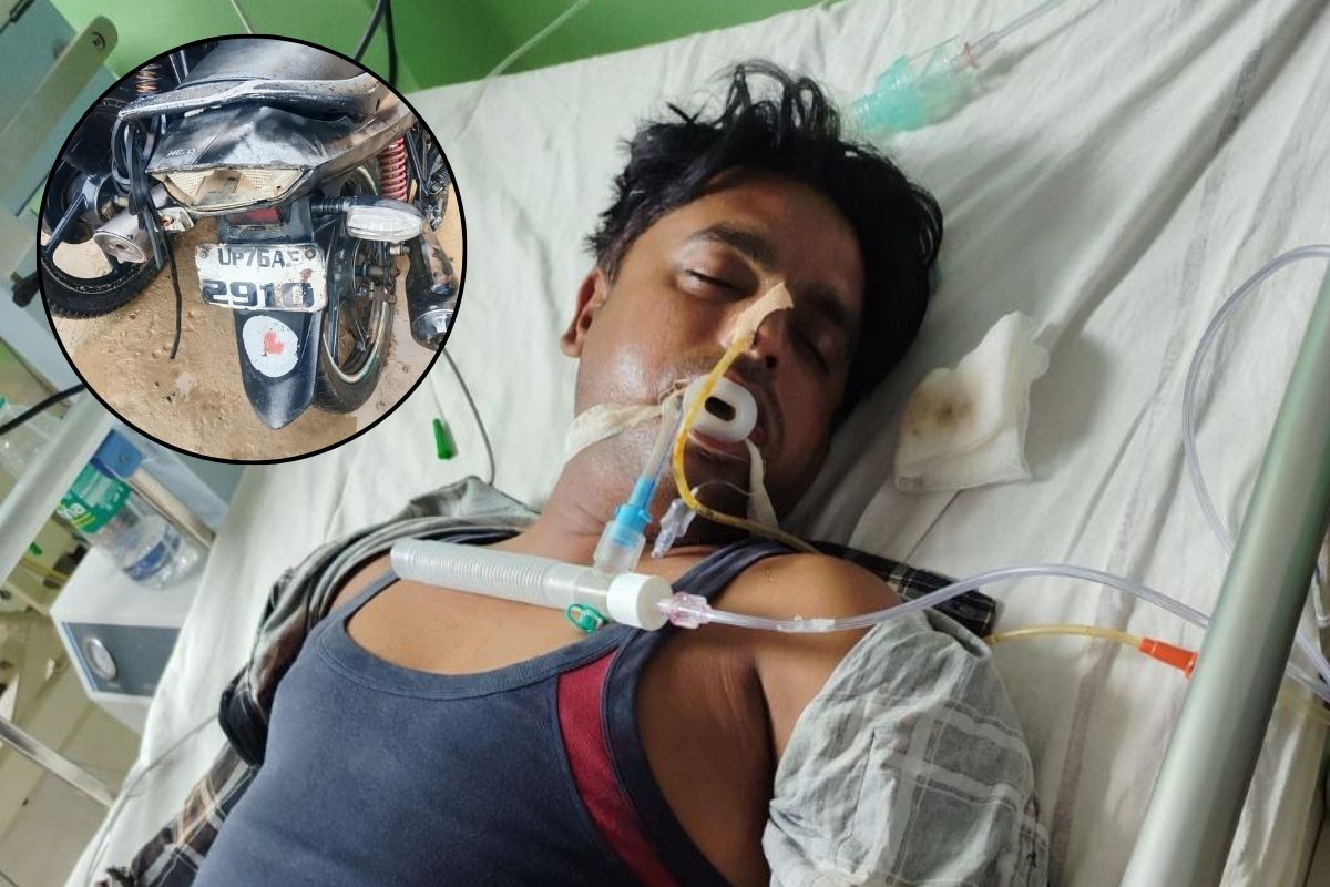 फर्रुखाबाद में तेज रफ्तार कार ने बाइक सवार को रौंदा, युवक की हालत गंभीर