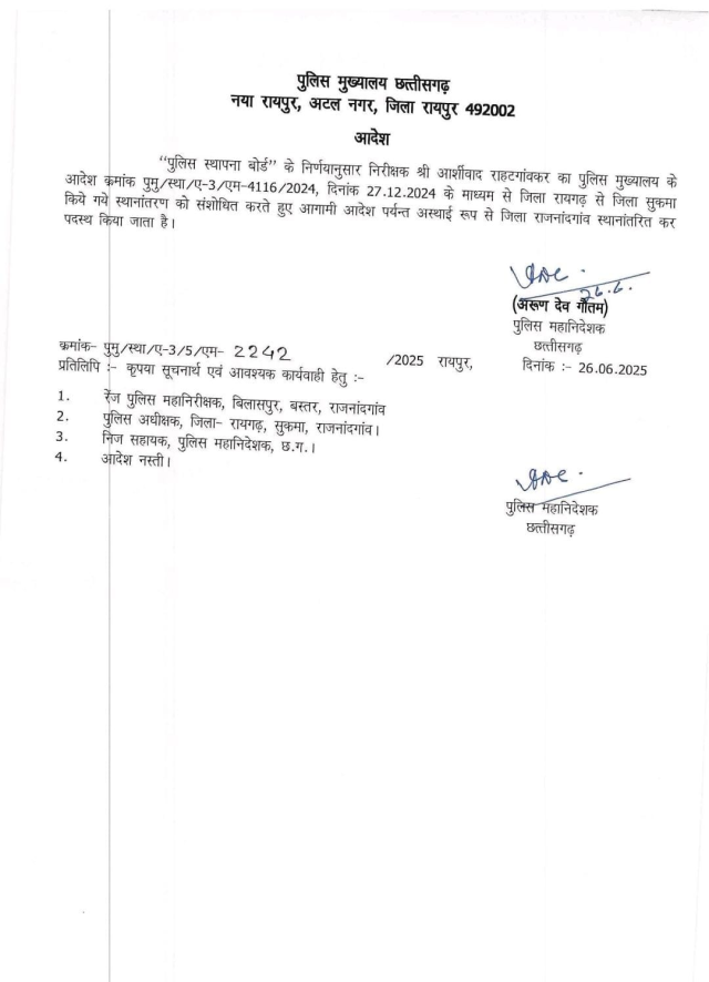 CG Police Transfer: 49 पुलिसकर्मियों का तबादला! TI, SI, ASI और हेड कांस्टेबल और कांस्टेबल हुए इधर से उधर, देखें List