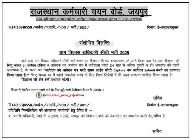 Rajasthan VDO Recruitment 2025