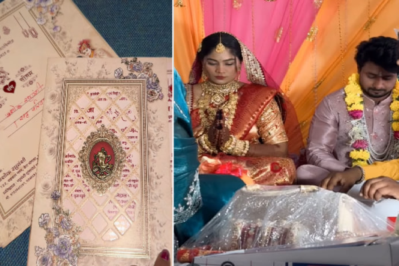 Sonam Raghuvanshi Raja Raghuvanshi wedding card viral