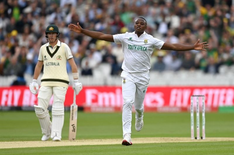 WTC 2025 के फाइनल में विकेट का जश्न मनाते हुए कगिसो रबाडा।