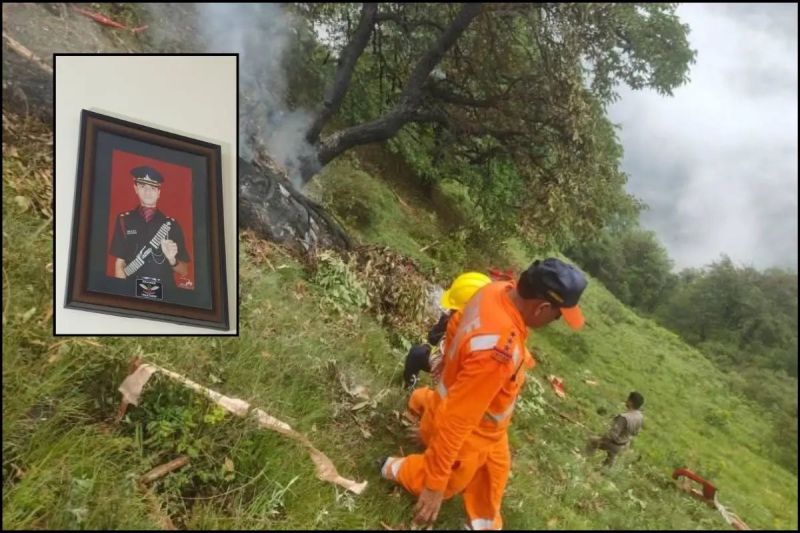 पायलट राजवीर सिंह की तस्वीर, हादसे के बाद बचाव कार्य जारी, फोटो – पत्रिका