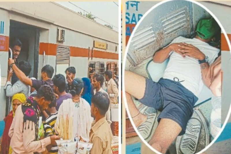 passenger fell asleep on train toilet seat