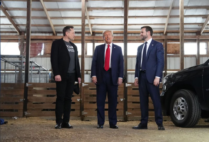 Elon Musk, Donald Trump and JD Vance