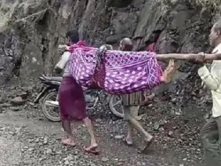 छोटा उदेपुर : प्रसूता को झोली में रखकर एक किमी दूर एंबुलेंस तक पहुंचाया - image