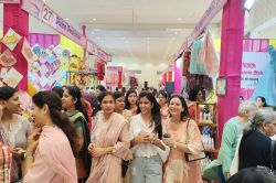 VIDEO: तीज प्रदर्शनी का आयोजन, देशभर से महिलाओं ने लगाई हस्तशिल्प की स्टॉल - image