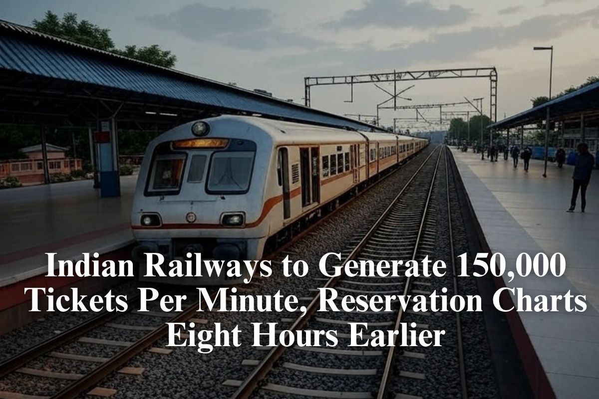 Indian Railways to Generate 150,000 Tickets Per Minute, Reservation Charts Eight
Hours Earlier