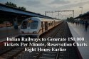 Indian Railways to Generate 150,000 Tickets Per Minute, Reservation Charts Eight
Hours Earlier