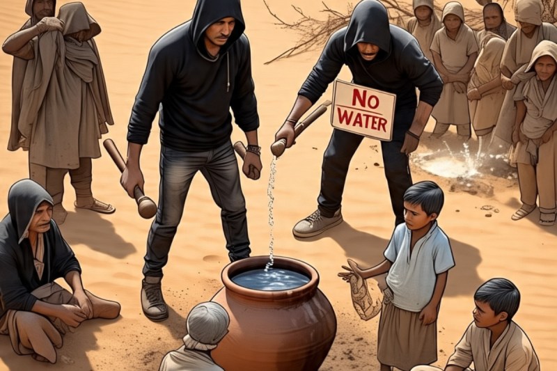 stopped from drinking water