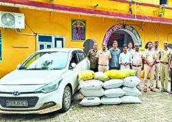 फिल्मी स्टाइल में पीछा कर पकड़े तस्कर, 119.3 किलो डोडा चूरा बरामद, कार जब्त - image