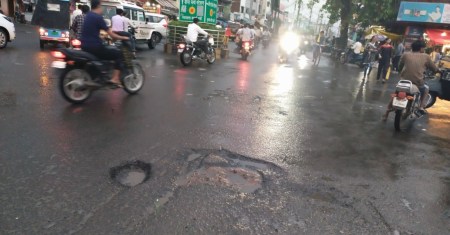 Potholes have formed on the roads due to rain but they are not being repaired, drivers are falling