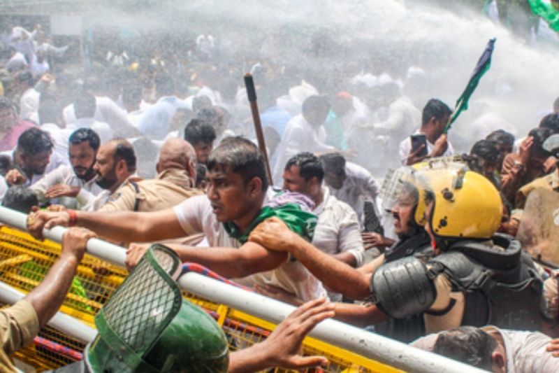 Odisha Congress Protest (Photo; IANS)