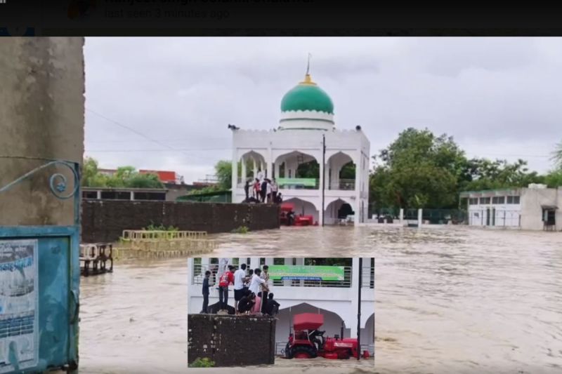 कोटा में मूसलाधार बारिश का कहर, मोडक में बाढ़ जैसे हालात, दरगाह में फंसे हैं लोग, जिन्हें बाद में सुर​क्षित निकाला। फोटो पत्रिका।